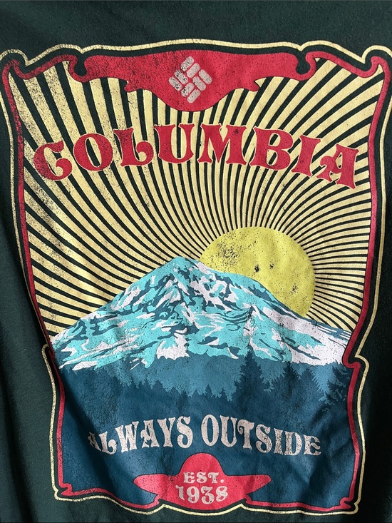 Columbia Other - Columbia Men's Forest Green Short Sleeve Tee with Yellow Logo